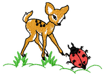 Bambi and bug free machine embroidery design